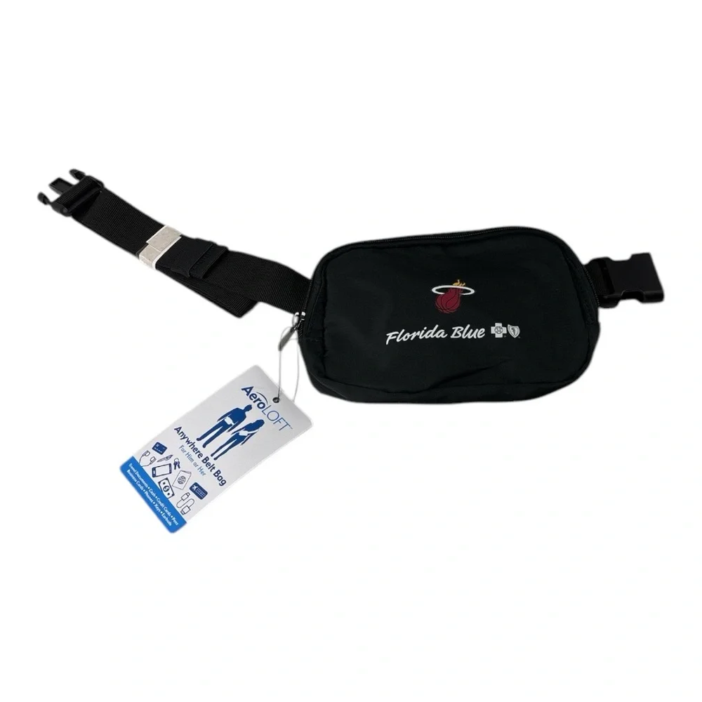 NWT Miami Heat Fanny Hip Pack Black Adjustable Waist Bag